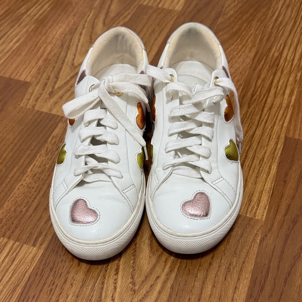 Kurt Geiger White Sneakers with Heart Accents